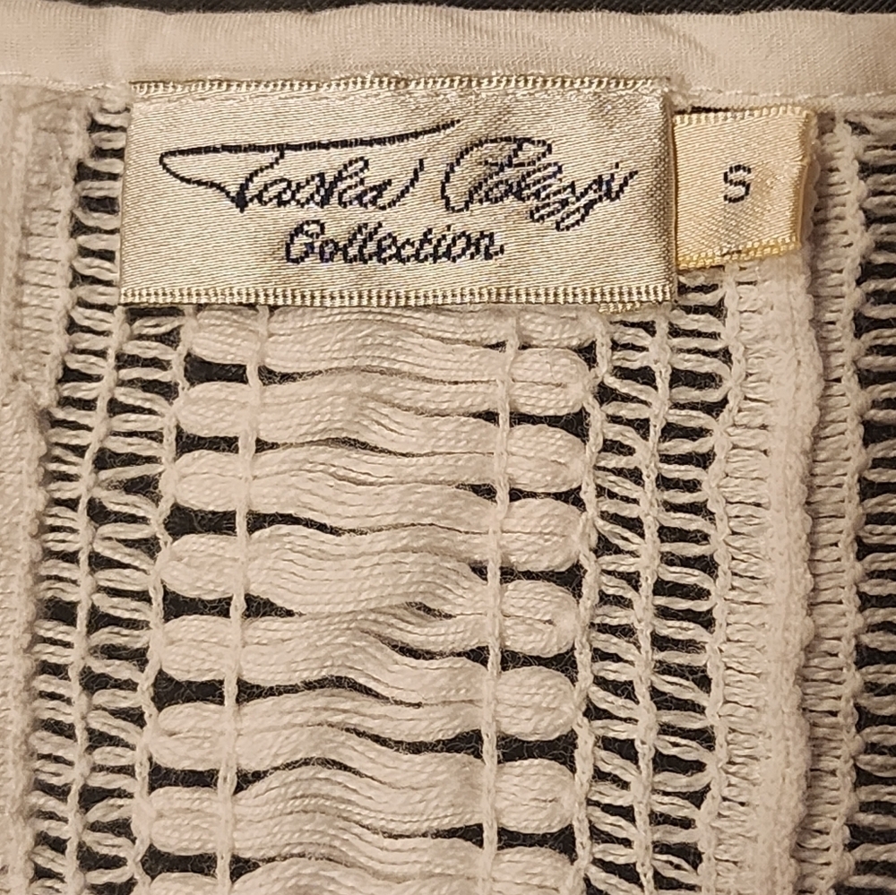 Tasha Polizzi White Embroidered Pintuck Lace Boho Tunic Blouse S - Picture 13 of 15